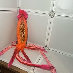 WILD REPUBLIC Giant Squid Large 30” PLUSH Realistic Stuffed Marine Orange Pink
